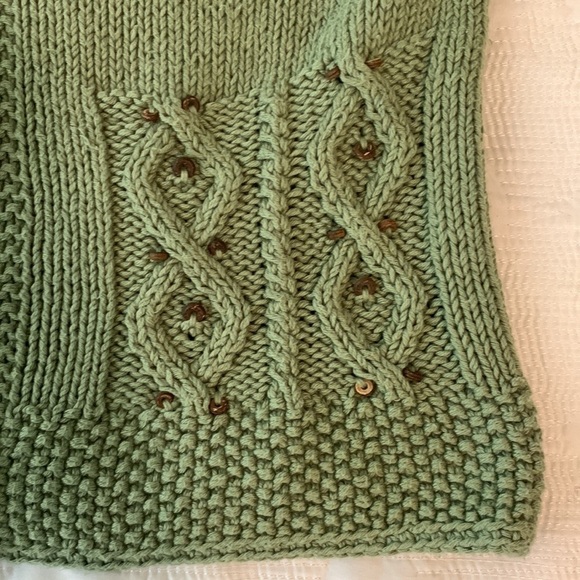 Pure Hand-Knit Cotton Cardigan, M/L - Picture 3 of 8